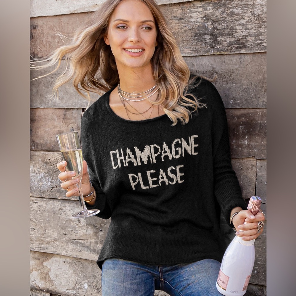 Wooden Ships Champagne Please Knit Sweater